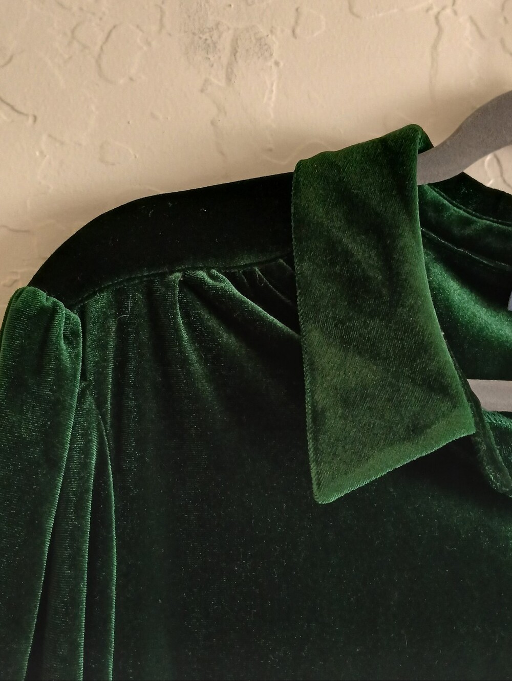 Modcloth Jewel Tone Velvet Button Up Top Women's XL Green Layering Party - Picture 7 of 9